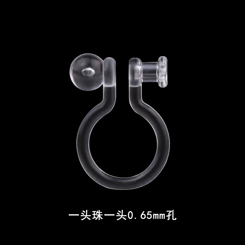 One bead and one 0.65 hole resin ear clip