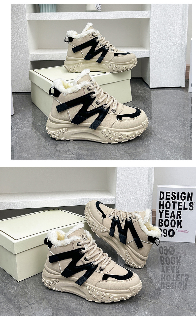 Women's Ankle Boots Plush Insulation Versatile Casual Shoes_voghion.com