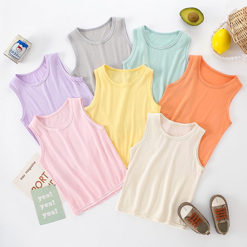 Children's summer new cute colorful modal vest bottoming shirt I-shaped thin