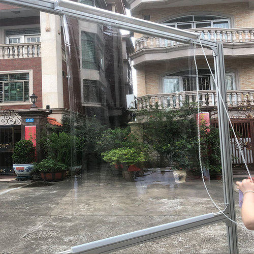 PVC roller shutter transparent up and down opening windproof, rainproof, heat insulation, dustproof, cold air partition large stall pavilion air conditioning curtain