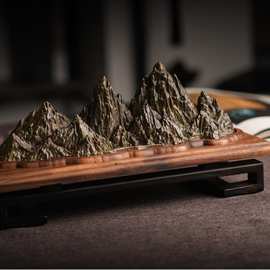 千里江山套装胡桃木紫光檀线香卧香香插香座檀香炉香薰炉家用茶桌