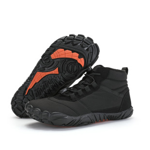 Outdoor snow boots thickened fleece-lined warm non-slip climbing climbing five-finger shoes men's and women's outdoor hiking 6800 cotton shoes