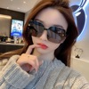 Fashionable sunglasses with letters, pony, glasses solar-powered, 2022 collection, Korean style