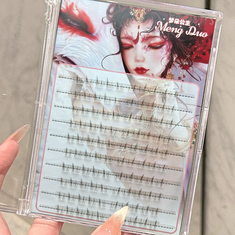 すっぴんで透明感！ブラウンブレウインナーラッシュ ナチュラルクリアフェイクメイクつけまつげ セグメント透明ステム|undefined