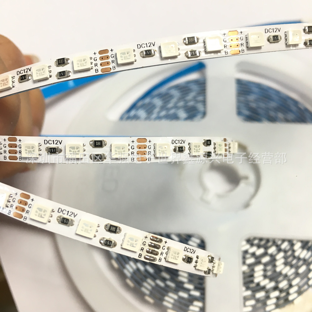 DC12V 5mm窄板RGB七彩LED灯条2835 120珠一米超密红绿蓝三色灯带-阿里巴巴
