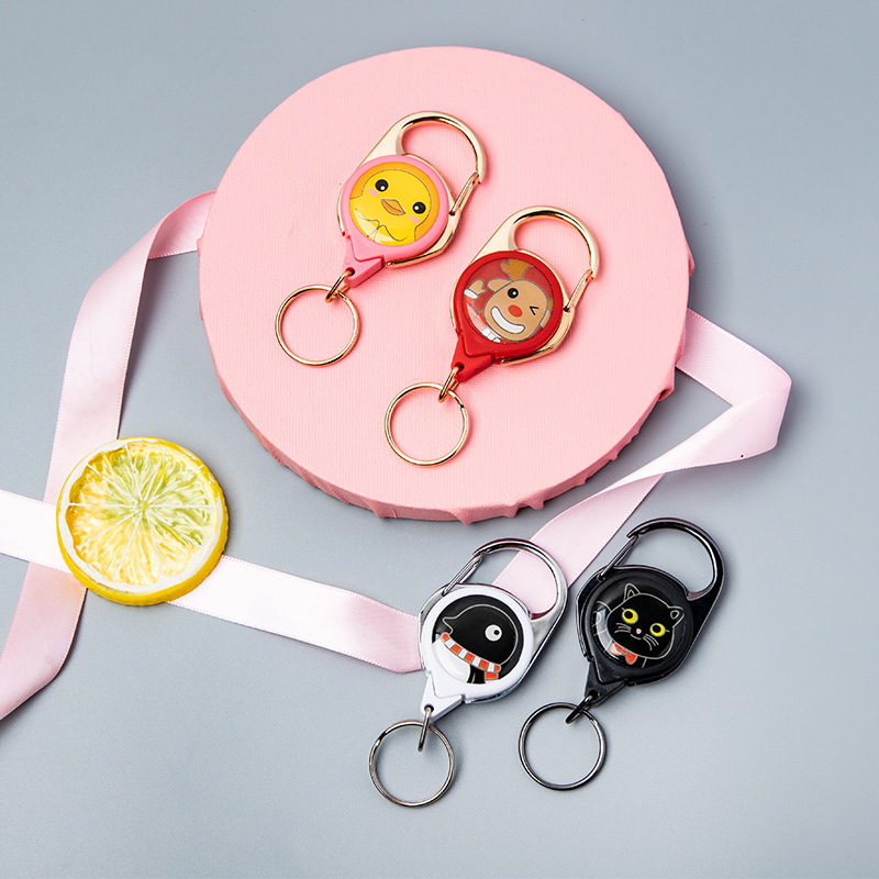 Metal Retractable Clip, Retractable Card Holder, Keychain, Backpack Accessory, Id Card, Business Gift, Work Badge