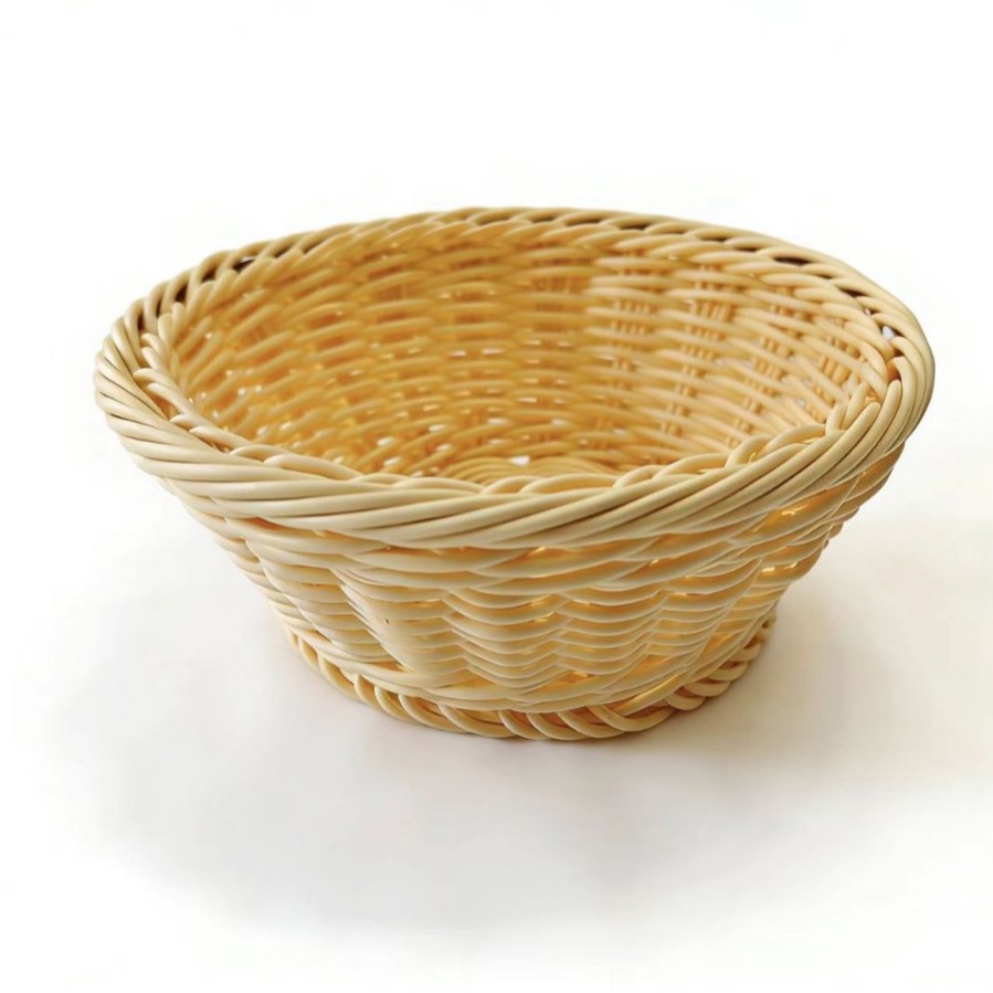 Handwoven Rattan Storage Basket With Lid And Inner Lining Handle_voghion.com