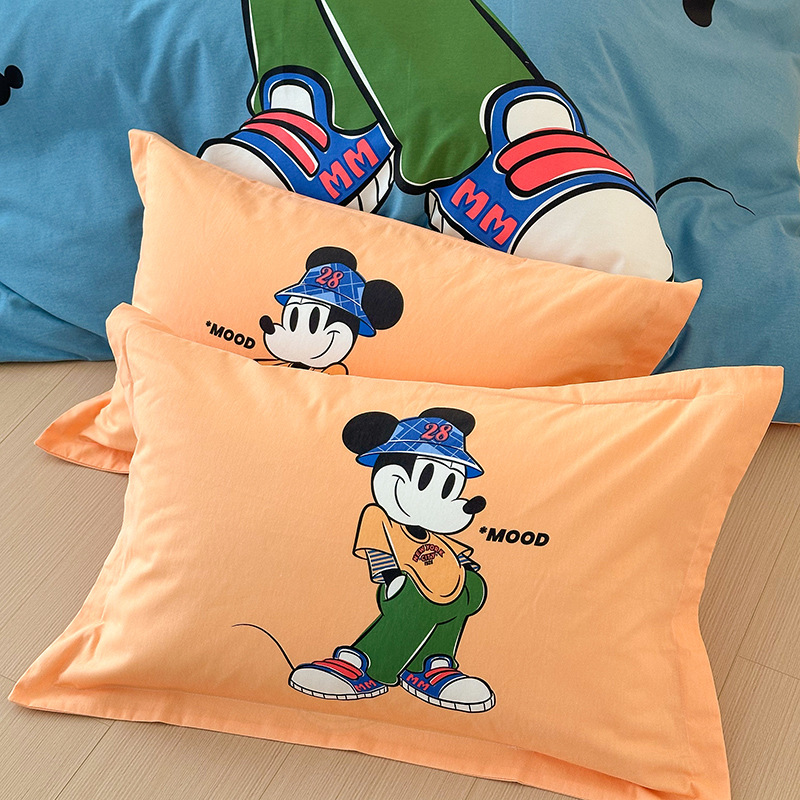 Todo el algodón grueso molienda Mickey otoño invierno impresión de cuatro piezas de dibujos animados para niños sábanas de algodón cubierta de tres piezas