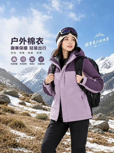 2026 Autumn/Winter New Outdoor Hiking Cotton Jacket, Graphene Insulated Windproof Hooded Commuter Cotton Coat for Men and Women