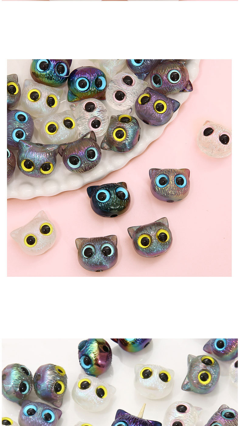 1 Piece 19 * 16mm Hole 3~3.9mm Arylic Cat Beads display picture 1