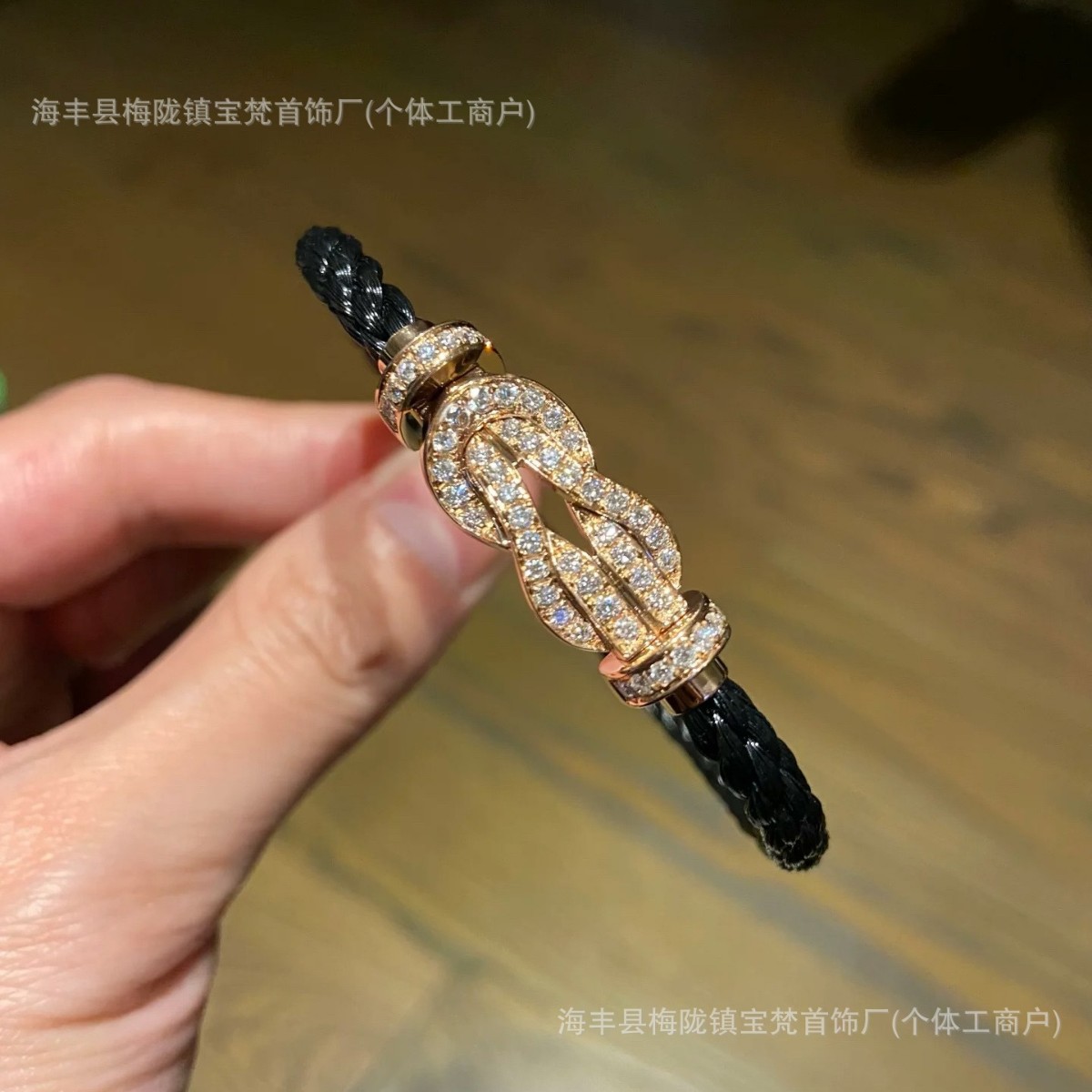 Feijia Seiko High Version Gold Large Full Diamond Figure-Eight Clasp Red Bracelet for Men and Women Couples V Gold Jewelry Light Luxury