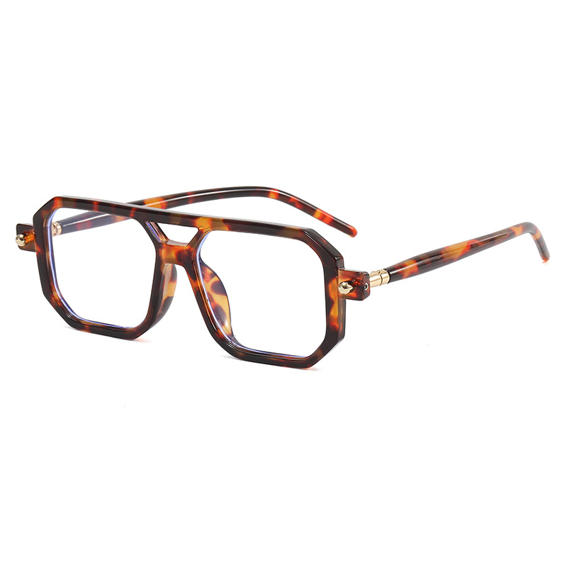 Retro Square Men's Sunglasses With Double Bridge Minimalist Style_voghion.com