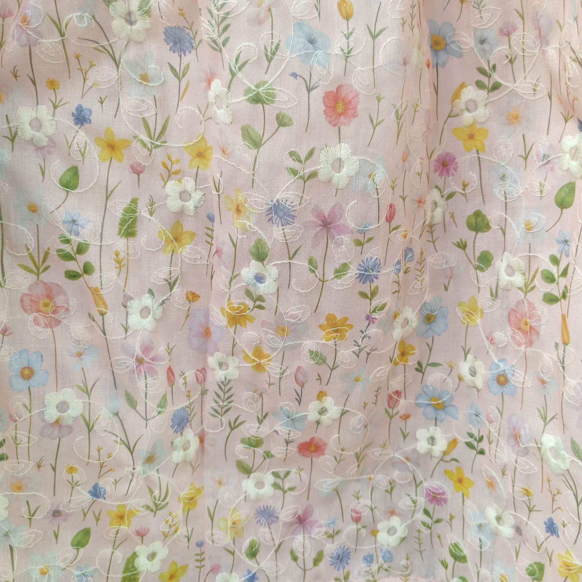 田园风清新小碎花雪纺布料 多色印花绣花diy连衣裙旗袍家居服布料