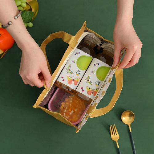 New small fresh lunch box bag thickened lunch insulated bag large capacity office worker student portable insulated bag wholesale
