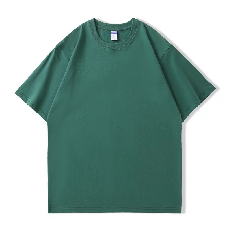 260 gramos de oversize color sólido pesado algodón suelto hombro camiseta hombres y mujeres con fondo Puerto viento cinco manguito hombro