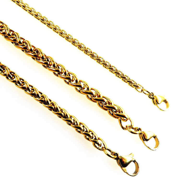 Stainless steel basket chain dragon bone chain jewelry chain sweater chain titanium steel foreign trade jewelry 3-8mm wide