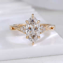 1.5克拉钻石戒指PROVENCE jewelry10/14/18k白金黄金戒指订婚
