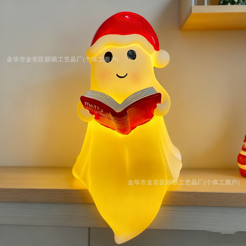 圣诞节新品Cute Ghost Reading Book Lamp可爱鬼读书灯万圣节摆件|undefined