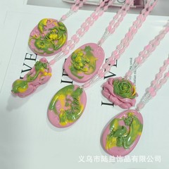 ミツロウのセーターのチェーンは清新でシンプルです。自然風動植物の花のネックレスです。
