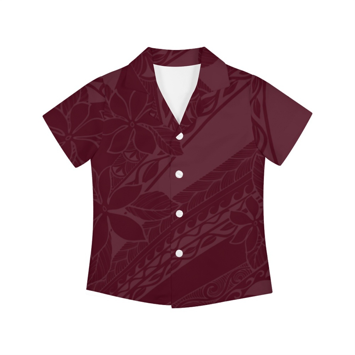 来图制定波利尼西亚传统印花衬衫跨境欧美大码涤纶夏威夷儿童衬衫