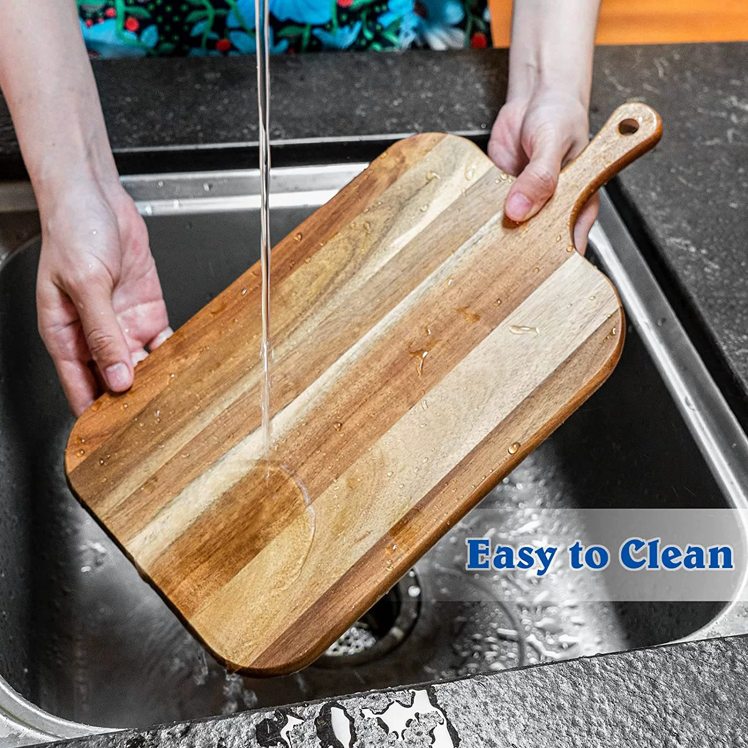 Amazon Acacia Wood Доска для пиццы Разделочная доска из натурального дерева акации с ручкой Лопата для пиццы из акации