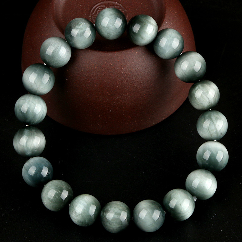 Natural Eagle Eye Bracelet Black and Blue Body Cat's Eye Straight Eagle Eye Bracelet Jewelry Factory Wholesale Eagle Eye