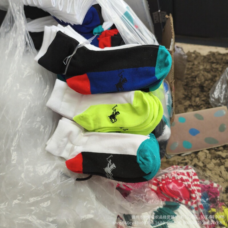 Color Matching Men's Socks Polo Pull Off the Little Horse Sweat Absorbing Breathable Four Seasons Short Tube Socks Wholesale