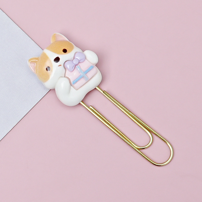 Corgi lindos clips marcadores de dibujos animados pines de escritorio estudiantes cuaderno decoración al por mayor transfronterizos