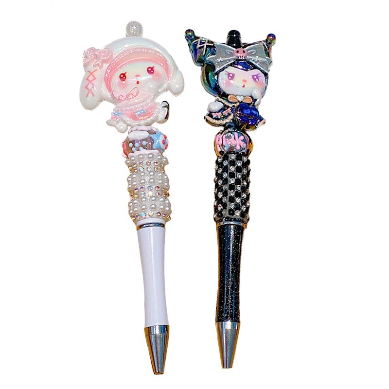 Sanrio cristal flash pencil giratorio negro hermosa chica chica bolígrafo princesa dibujos animados bolígrafo