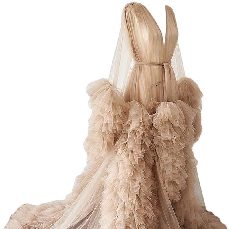 Supply of Export E-Commerce Thin Mesh Maternity Wear Long Skirt Photo Studio Clothing Sexy Dressing Gown Catwalk Support