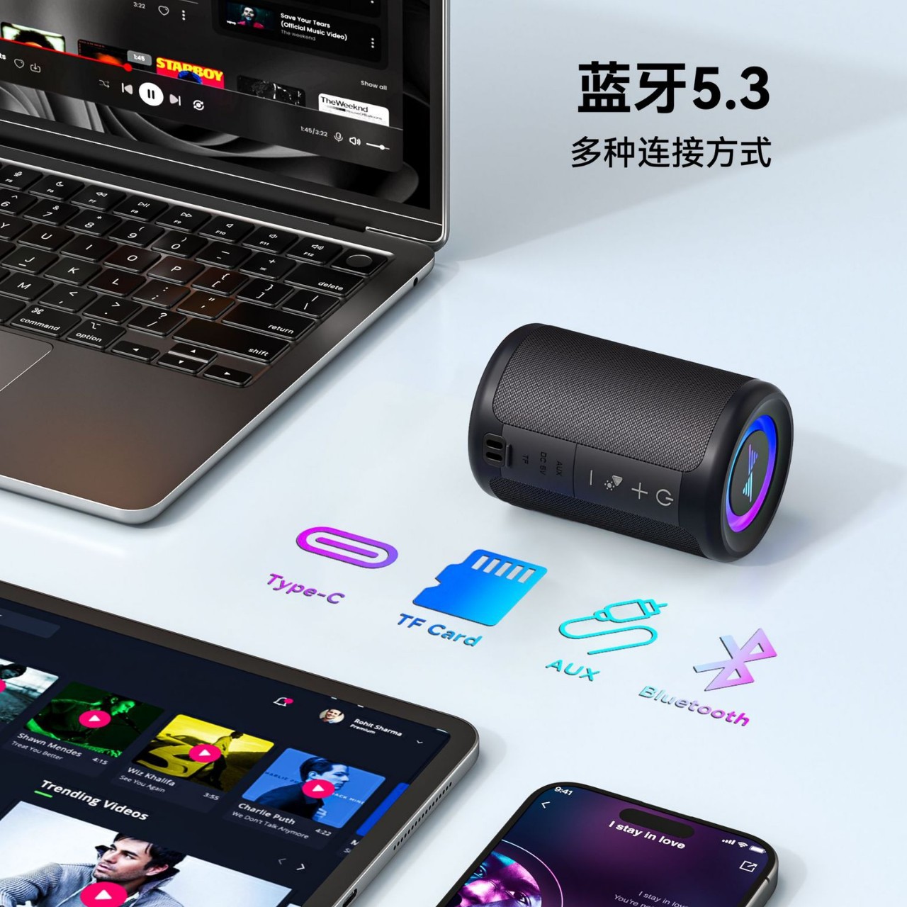 2025 nuevo FA02 al aire libre Bluetooth audio subwoofer altavoz portátil altavoz RGB altavoz