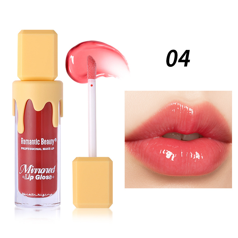 Esmalte labial espejo transfronterizo es fácil de colorear, esmalte labial de agua, esmalte labial líquido, esmalte labial de color perlado, mujer