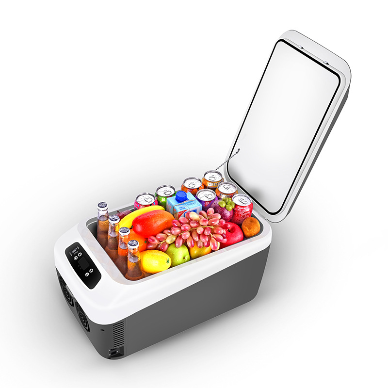 Nuevo 24l/30l horizontal doble frío al aire libre viaje coche refrigerador CNC portátil mini refrigerador coche hogar doble uso