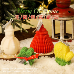 クリスマス香薫ろうそく香薫がクリスマスプレゼントを飾った雰囲気のお土産雪花クリスマス造形ろうそくが国境を越えた