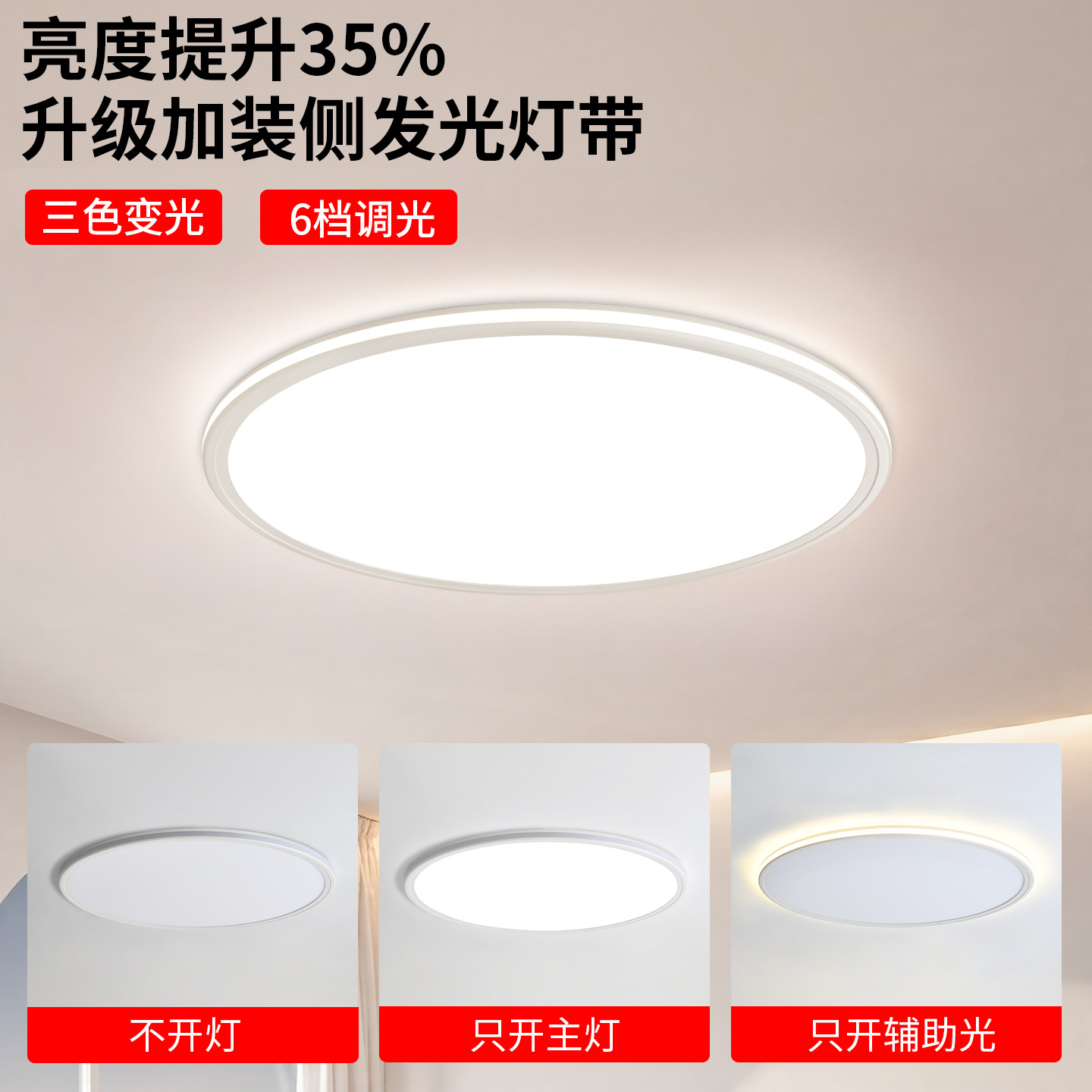 lámpara de techo del dormitorio ultra delgada nueva lámpara de comedor led moderna simple lámpara de lámpara Zhongshan lámpara de protección de ojos de espectro completo lámpara de habitación