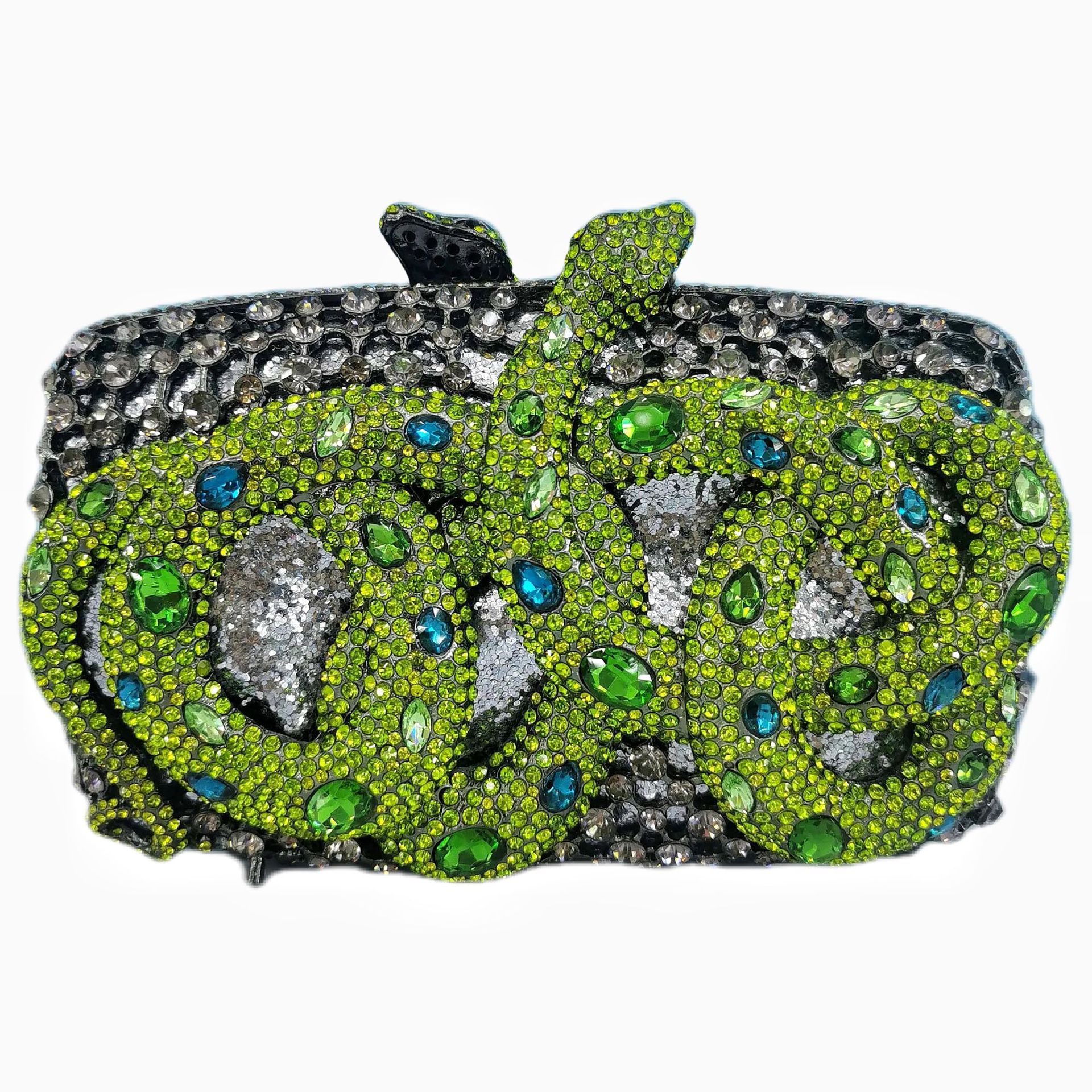 Snake rhinestone clutch python diamond banquete bolsa de mano bolsa de mujer vestido bolsa de fiesta aleación