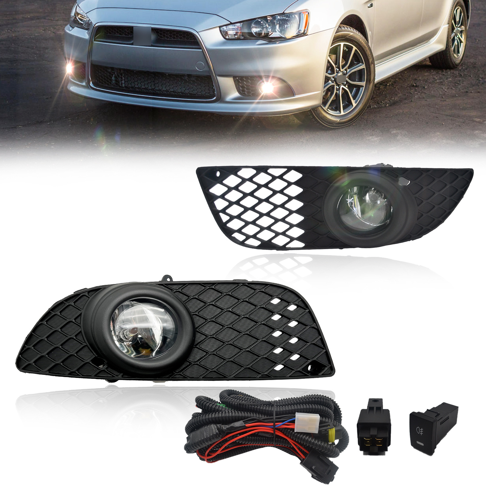 Cross-Border Suitable for Mitsubishi Lancer Mb Lancer08 10 13 14 15 16 Car Fog Lamp Halogen