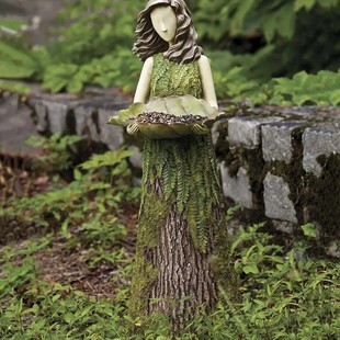 In stock cross-border outdoor courtyard landscape scene set crafts angel girl bird feeder resin ornaments delivery