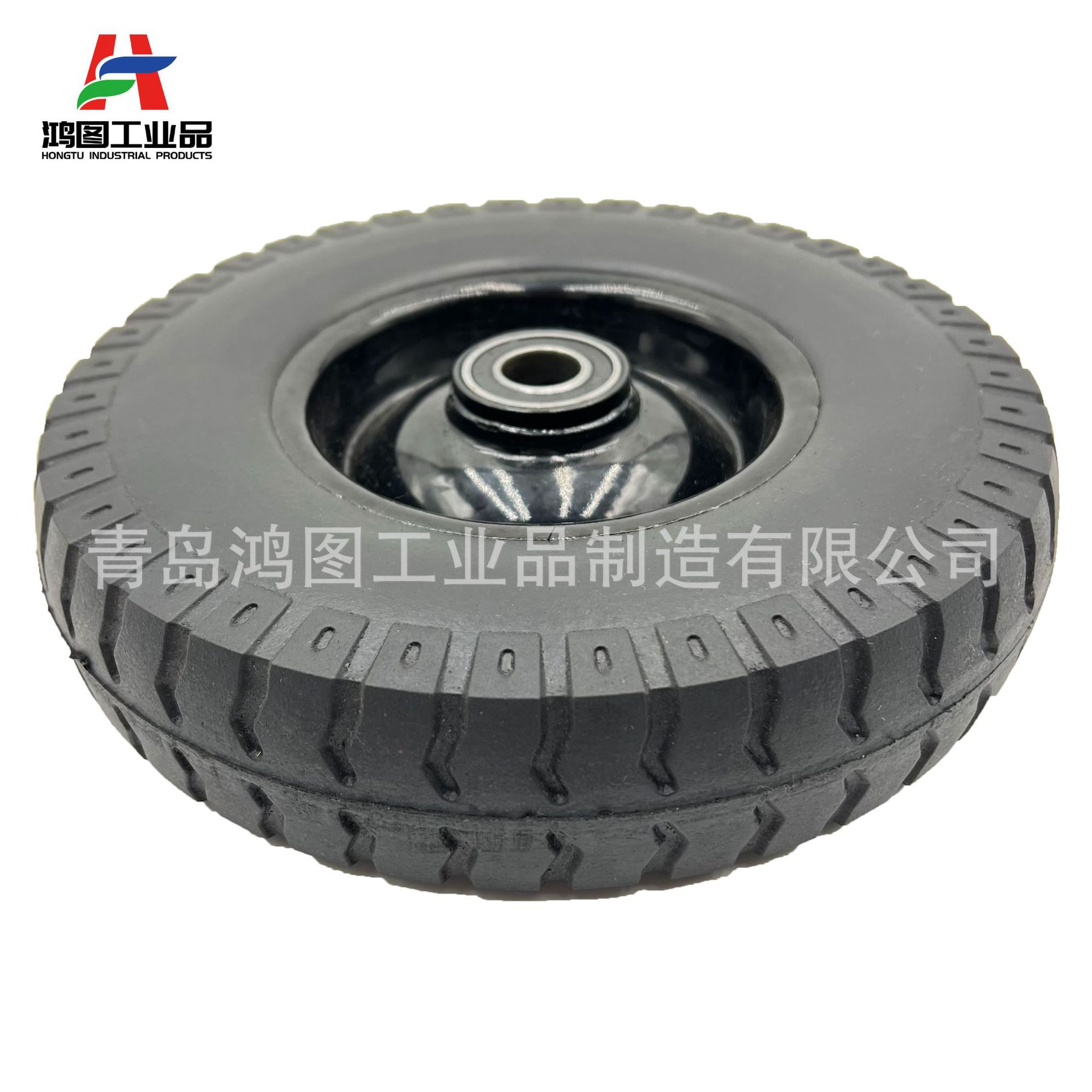 8-9寸羊角花胶粉实心轮千斤顶 (4)