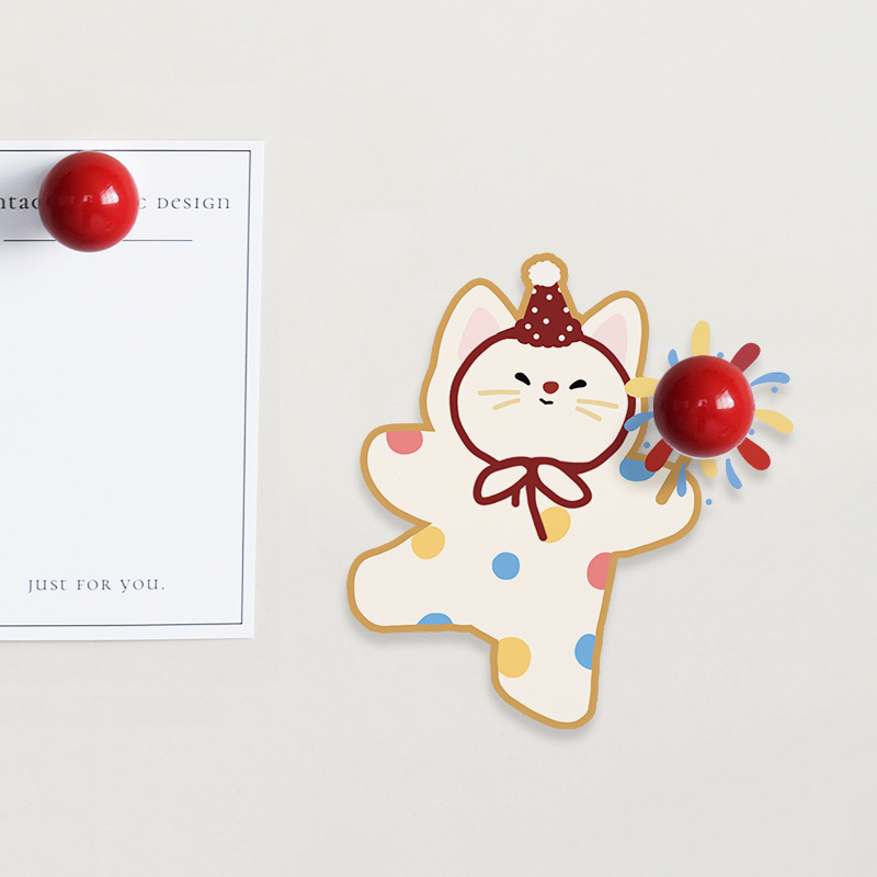 Fireworks Cat Magnetic Hook Entry Door Key Hanger Decorative Sticker Strong Magnet Hook Traceless Sticky Hook