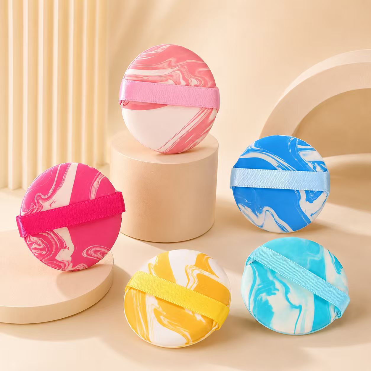 Fábrica personalizada de mármol polvo de cojín de aire super suave de alta resistencia no comer polvo seco húmedo herramientas de maquillaje de comercio exterior