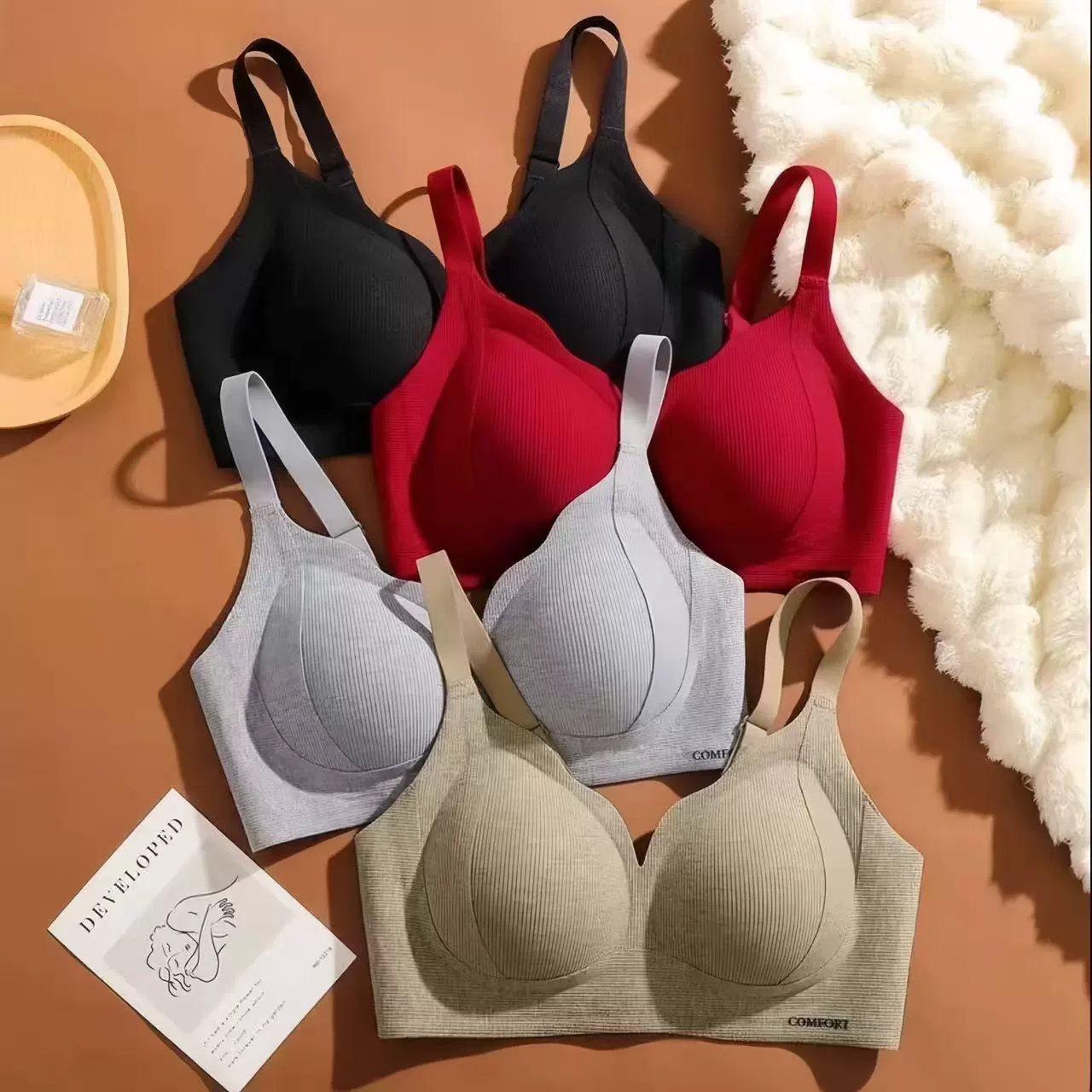 Underwear, push up bra, supporting wireless bra, bra top
