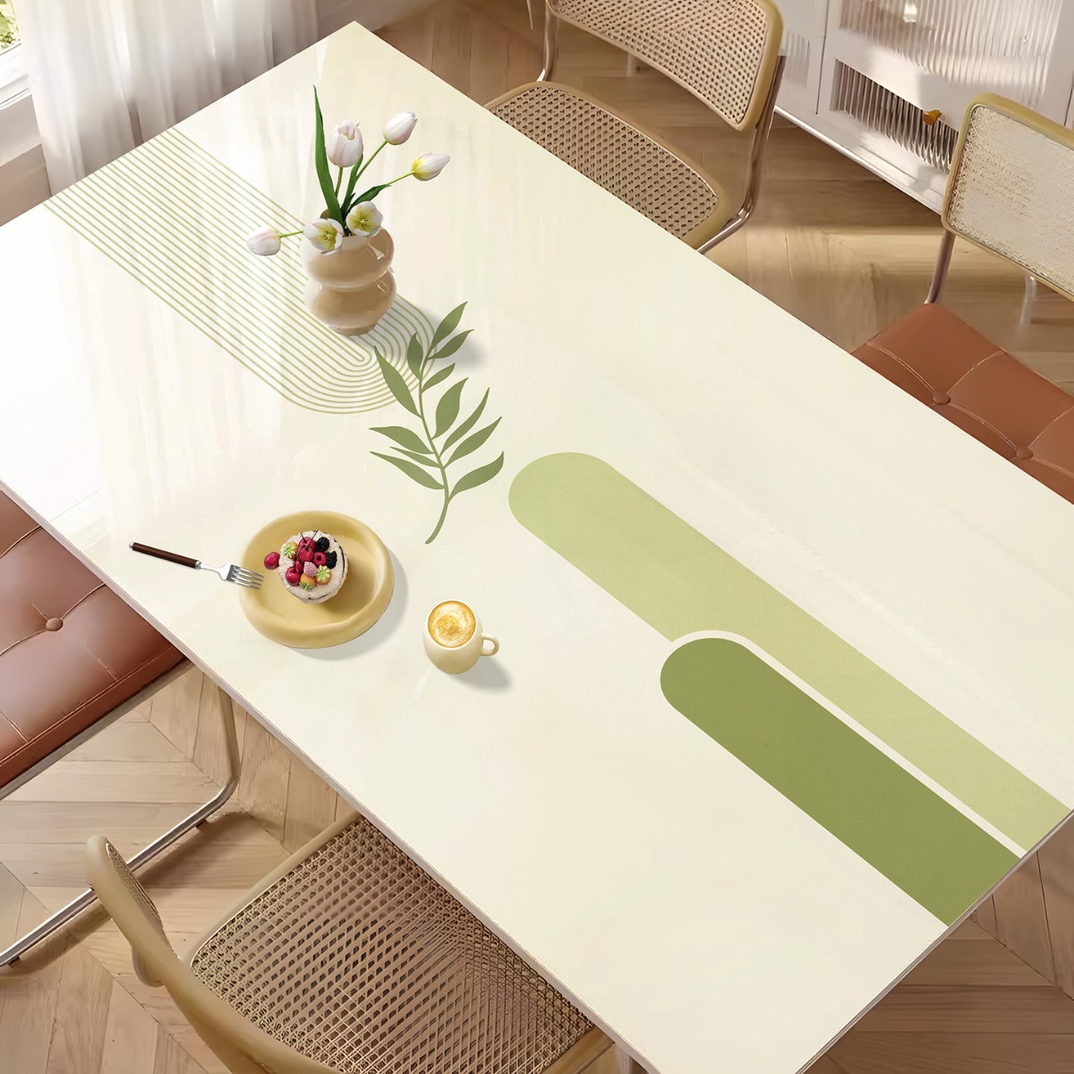 Pvc Soft Glass Dining Table Mat Waterproof, Oil-Proof and Anti-Scalding Tablecloth No-Wash Insulated Rectangular Coffee Table Desktop Protection Mat