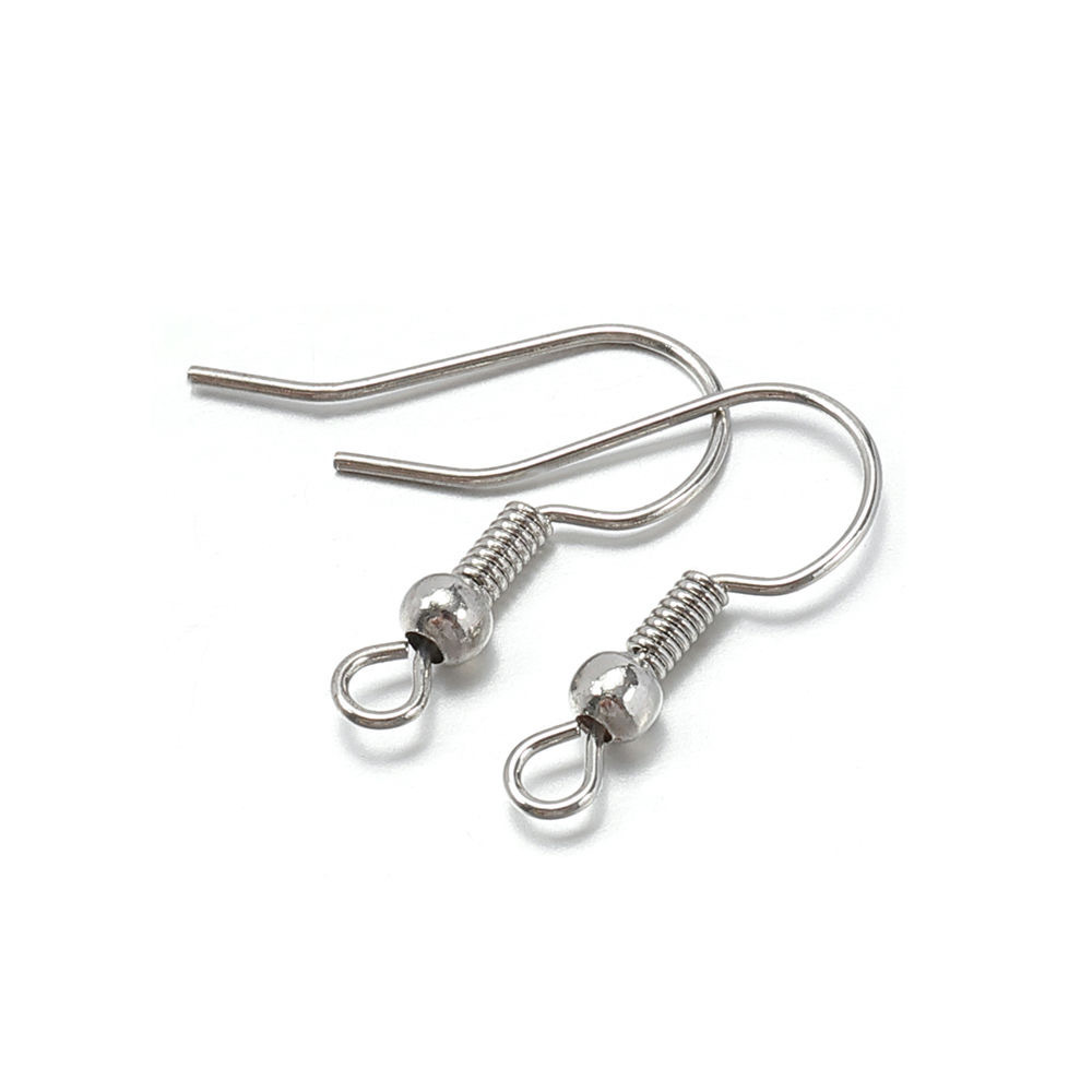 Ganchos de pendientes con resorte y perla, accesorios DIY de joyería