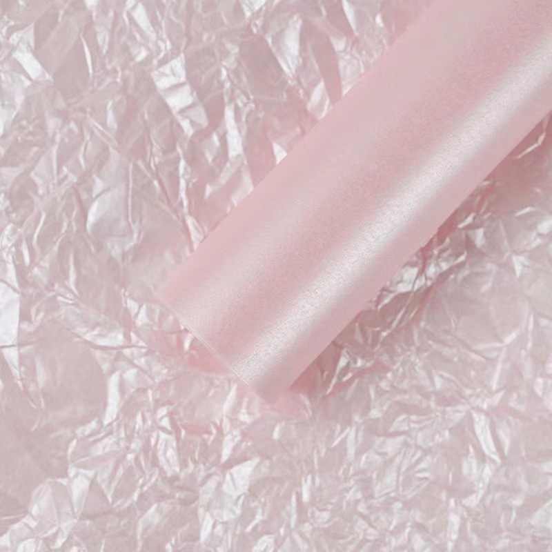 Papel de Envolver Flores al por Mayor, Estilo Coreano, Grueso, Perlado, con Forro Impermeable, Papel Arrugado, Material Floral