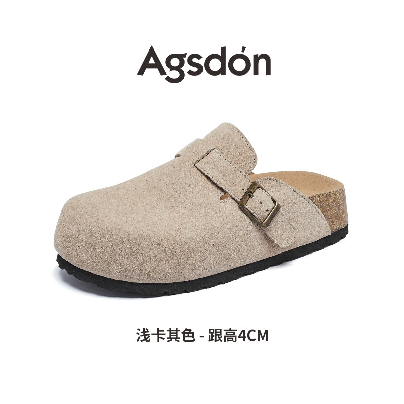 Pantuflas estilo Birkenstock con suela blanda Augu Shiden para mujer, nuevas pantuflas de otoño e invierno 2025, sin cordones, para exteriores, con suela gruesa y punta cerrada.