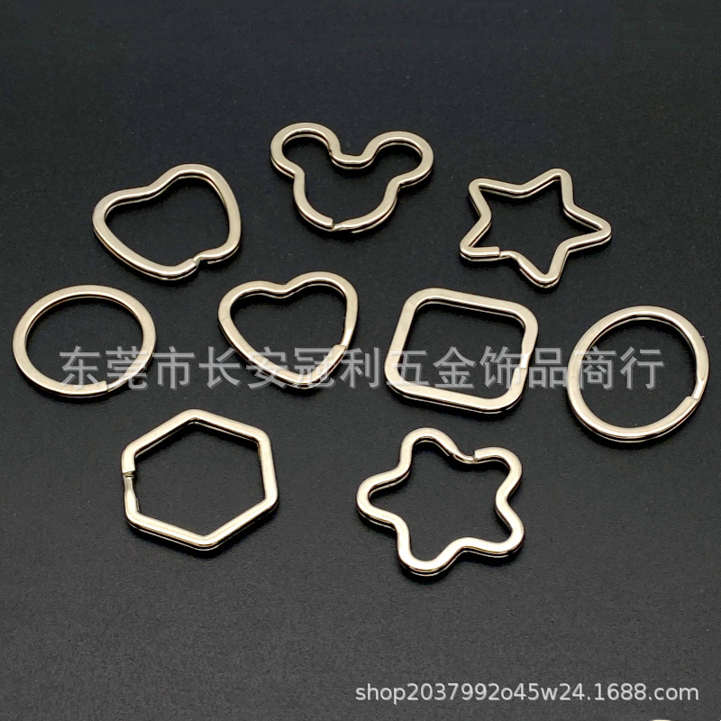 Stainless steel heart-shaped key ring five-pointed star key ring special-shaped key ring luggage key ring key ring key ring accessories Stainless steel heart-shaped key ring five-pointed star key ring special-shaped key ring luggage key ring key ring key ring accessories