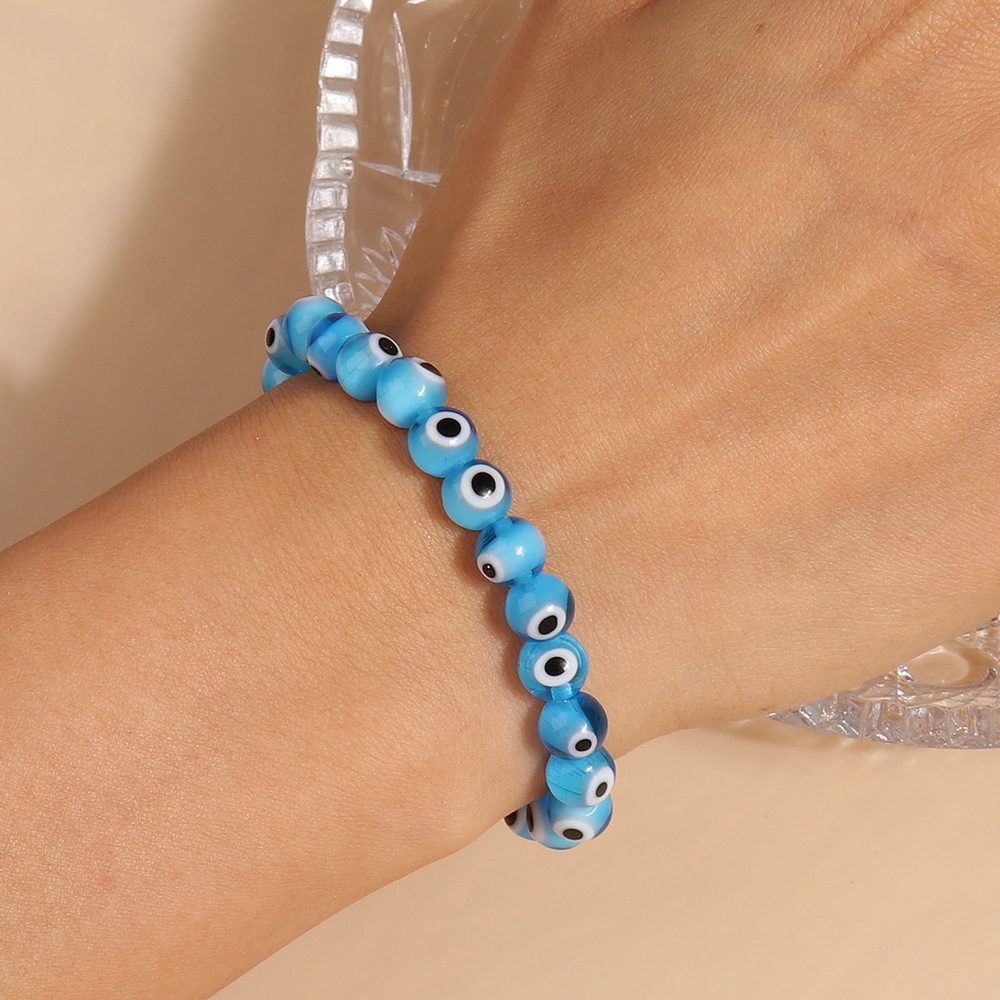 16g Weight Stretch Adjustable Clasp Closure Type Bracelets Classification Resin Chain Material Beaded Chain Chain Type 1 Piece Quantity Holiday, Daily Occasion Resin Material Eye Pattern All Seasons Season Women's Gender Vintage Style Style Vintage Style Eye Resin Beaded Chain Stretch Adjustable Beaded Bracelets Wholesale 14