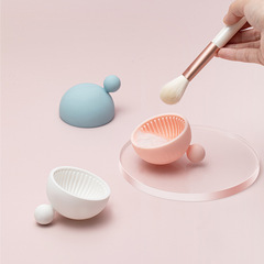 Autonomously Designed Creative Little White Rabbit Makeup Brush Silicone Cleaning Plate, Brush Hair-Friendly Makeup Brush Cleaner Cross-Border