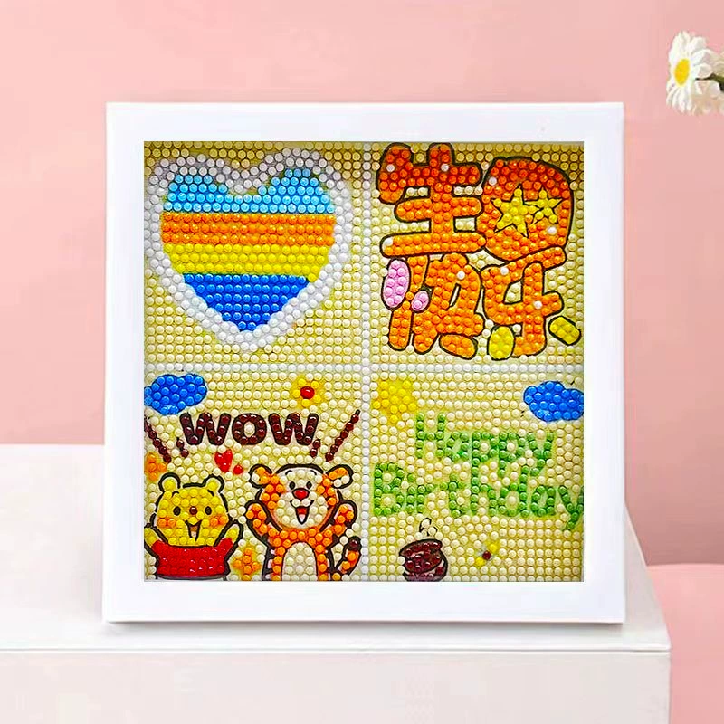 DIY-набор для алмазной мозаики 17×17 см, пластиковая рама, дизайн щенок, полный набор инструментов для кладки
